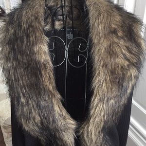 Faux Fur Collar Cardigan